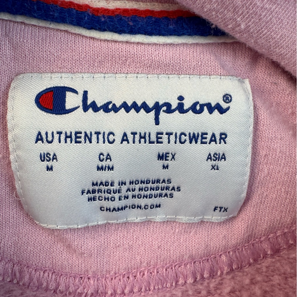 Champion Soft Pink Athletic kangaroo pocket hoodie size medium - Picture 3 of 6